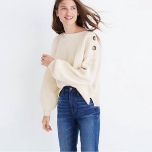 Madewell Boatneck Button Detail Sweater